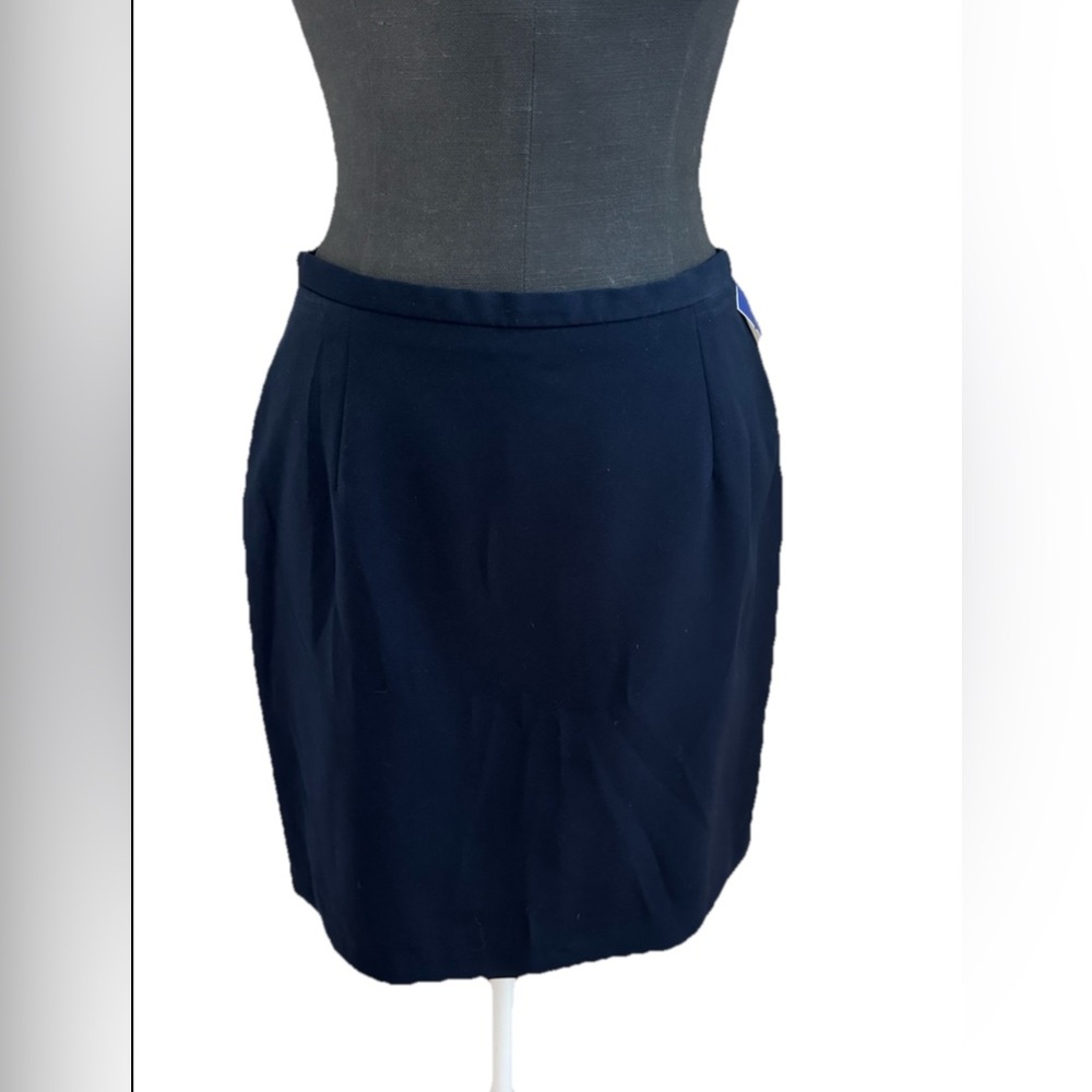 🆕Michele navy Polyester Lined Mini Pencil Skirt Y2K NWT size 8 secretary style - Picture 1 of 10